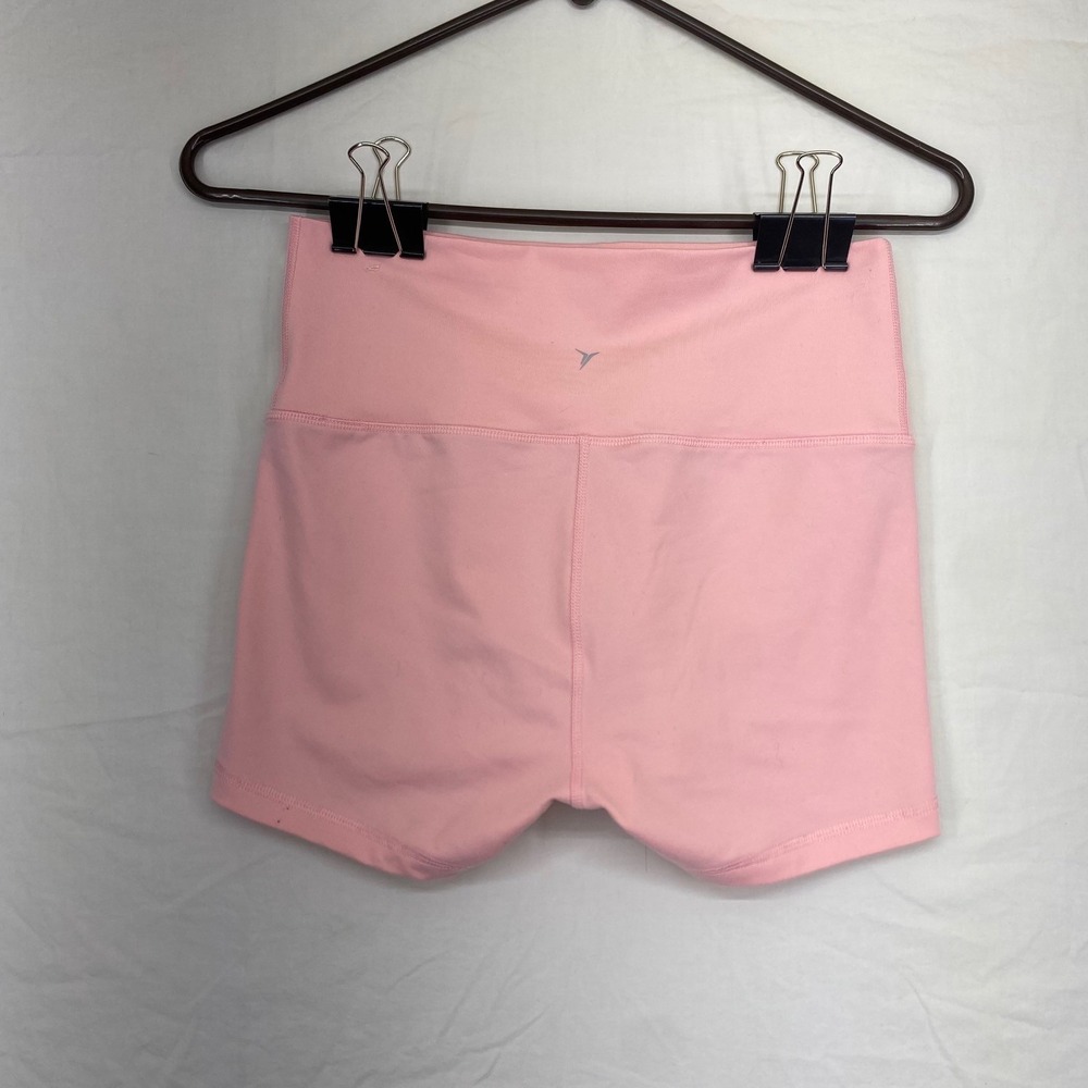 Old Navy Active Womens High Waisted Compression Shorts Pink Athletic Gym Size S